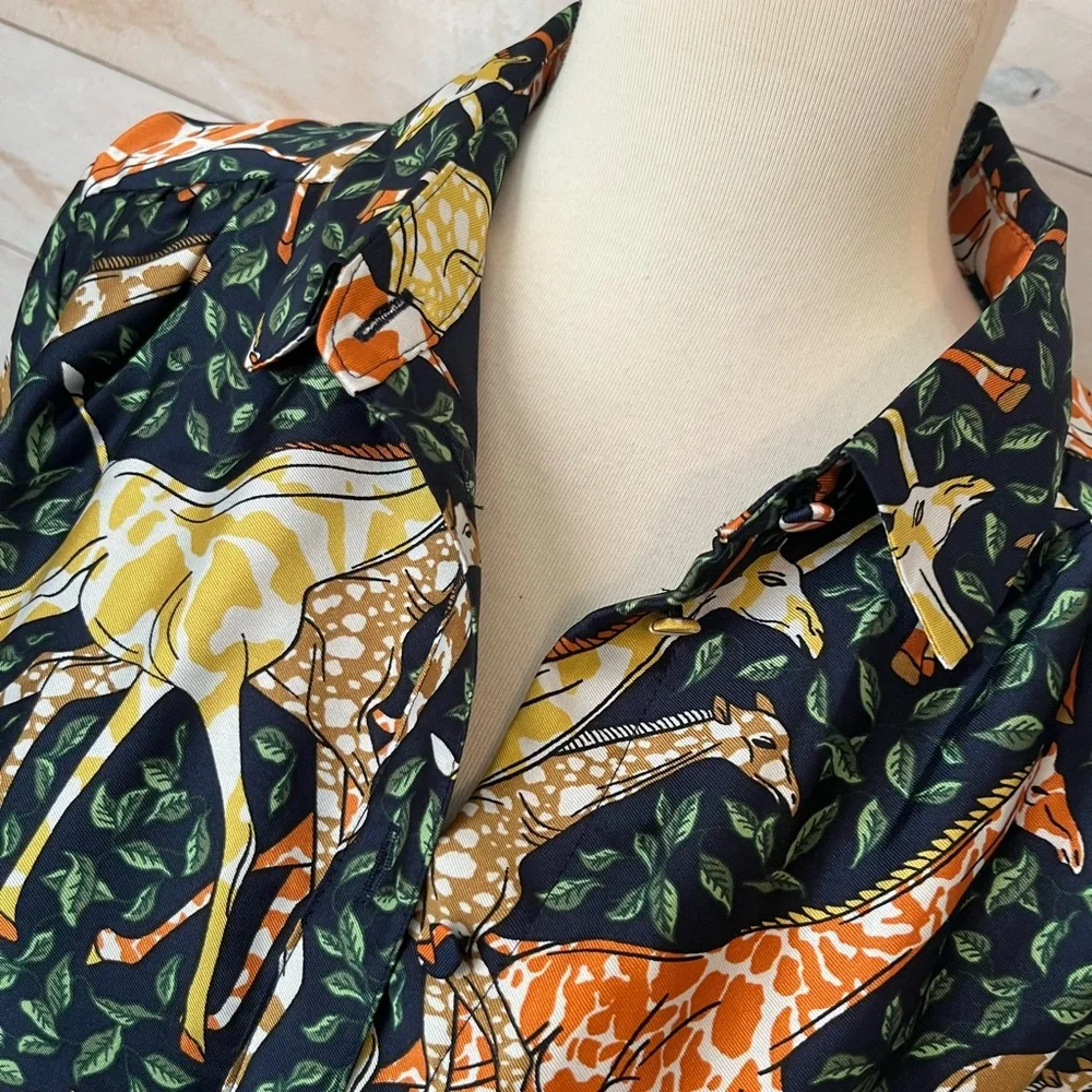 NWOT J. Crew size S giraffe print shirtdress